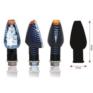 CLIGNOTANTS DESIGN LEDS COURT CARBONE