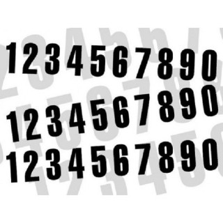 NUMERO DE COURSE NOIR JEU DE 3 NUMEROS 13X6cm
