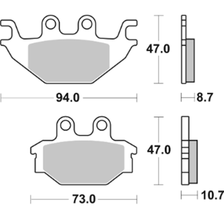 PLAQUETTES DE FREIN AVANT SBS SI KYMCO MXU 250 2006-2014
