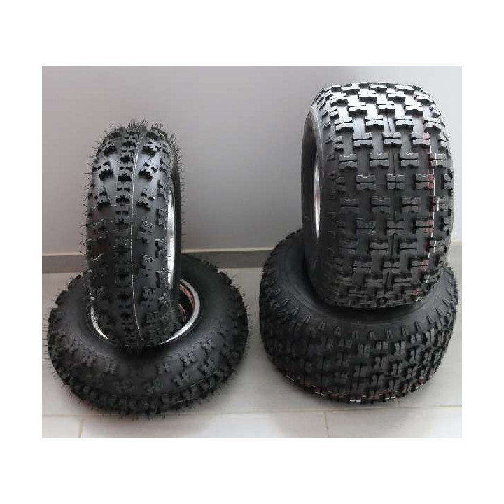PACK PNEUS CROSS ART SLICER HOMOLOGUE ET JANTES DWT A5 MONTES LTR LTZ KFX KXR MASAI DINLI TRITON