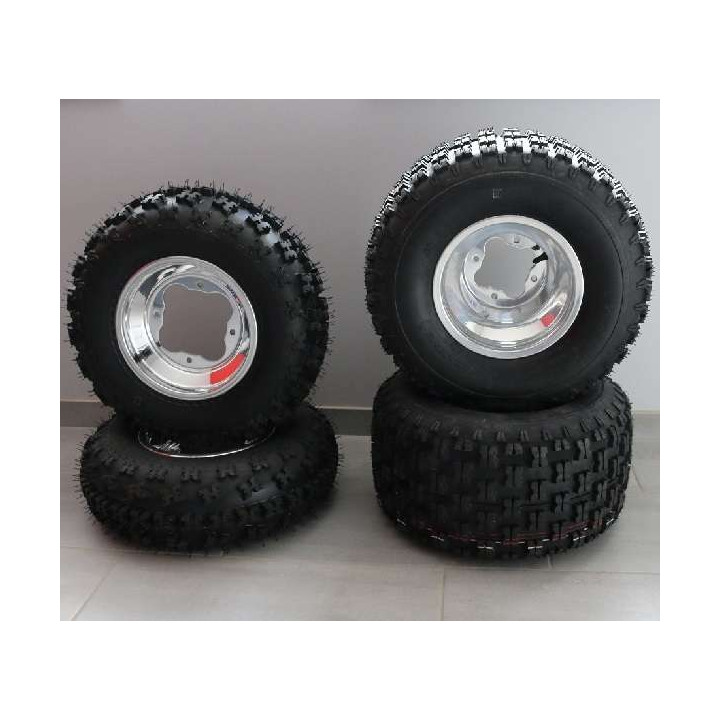 PACK PNEUS CROSS ART SLICER HOMOLOGUE ET JANTES DWT A5 MONTES LTR LTZ KFX KXR MASAI DINLI TRITON