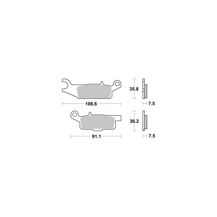 PLAQUETTES DE FREIN AVANT YFM GRIZZLY 700 DROITE AP RACING 07/15 LMP449OR