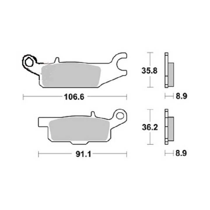 PLAQUETTES DE FREIN ARRIERE YFM GRIZZLY 700 GAUCHE AP RACING 07/15 LMP452OR